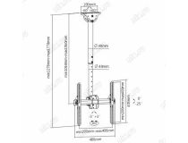 ArmMedia LCD-1700 Black Кронштейн потолочный (VESA400, 26-65 , 55кг)