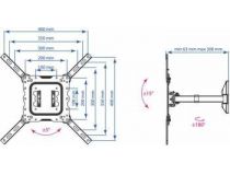 Kromax DIX-17 Black Универсальное поворотное крепление(VESA100-400, 30кг)
