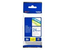 Этикетка Brother Наклейка ламинированная TZe-253 (24 мм синий шрифт на белом фоне, 8м)