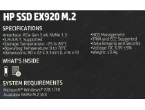 SSD 256 Gb M.2 2280 M HP EX920 2YY45AA 3D TLC