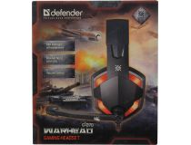 Наушники с микрофоном Defender Warhead G-370 (шнур 2м, с регулятором громкости) 64037 
