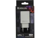 Defender UPA-31 83587 Зарядное устройство USB (Вх. AC100-240V, Вых. DC5V, 15.5W, 3xUSB)