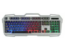 Клавиатура OKLICK 747G Grey-Black USB 104КЛ, подсветка клавиш  1103526 