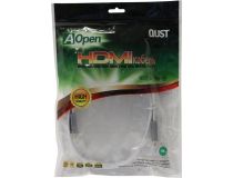 AOpen ACG568F-S-1м Кабель HDMI to HDMI (19M -19M) 1м плоский ver2.0 белый