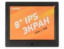 Digital Photo Frame Digma PF-843 Black цифр. фоторамка (MP3/WMA/MPEG4/JPEG, 8 LCD,1024x768, SD/MMC, USB2.0, ПДУ)