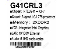 Esonic G41CRL3 (RTL) LGA775 G41 PCI-E+SVGA LAN SATA MicroATX 2DDR2