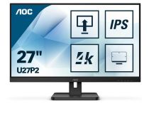 27   ЖК монитор AOC U27P2 Black с поворотом экрана (LCD, 3840x2160, HDMI, DP, USB3.2 Hub)