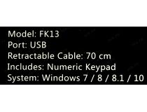 Цифровой блок A4Tech FK13 White USB 18КЛ