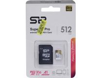 Silicon Power SP512GBSTXDU3V20AB microSDXC Memory Card 512Gb UHS-I U3 V30 A1 + microSD-- SD Adapter