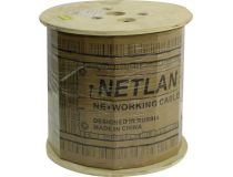 Кабель UTP 4 пары кат.5e катушка 305м NETLAN EC-UU004-5E-PE-SW-BK для внешней прокладки, с тросом