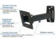 Kromax OPTIMA-103 Black  наклонно-поворотный кронштейн (VESA75-100, 25кг)