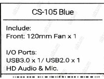 Minitower Aerocool CS-105 Blue MicroATX без БП, с окном