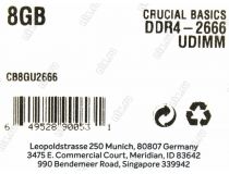 Crucial CB8GU2666  DDR4 DIMM 8Gb PC4-21300 