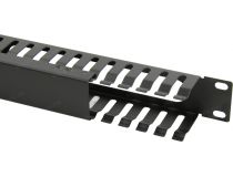 5bites CM-104B Кабельный органайзер 19 , чёрный горизонтальный 1U, с крышкой