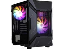 Minitower 1STPLAYER DK D3-A D3-A-BK-2G6P Black MicroATX без БП, с окном