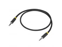 Greenconnect GCR-AVC8114-1.0m Кабель 1.0m jack 3,5mm/jack 3,5mm,нейлон,черный,желтая окантовка,ультрагибкий,28 AWG,M/M