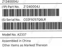 Apple MacBook Air Z1240004J Space Grey M1/8/512SSD/WiFi/BT/MacOS/13.3 Retina/1.29 кг