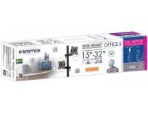 Kromax OFFICE-5 Grey настольный кронштейн для 2-х мониторов (VESA75/100, 2x6кг)