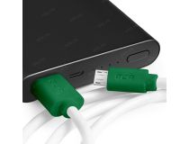 Greenconnect GCR-51499 Кабель 0.5m USB 2.0, AM/microB 5pin, белый, зеленые коннекторы, 28/28 AWG, экран, армированный,