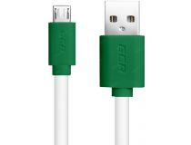 Greenconnect GCR-51499 Кабель 0.5m USB 2.0, AM/microB 5pin, белый, зеленые коннекторы, 28/28 AWG, экран, армированный,