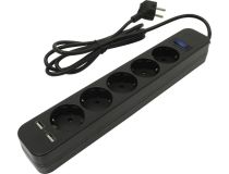 Сетевой фильтр SVEN SF-05LU Black 1.8м (5 розеток + 2 USB)