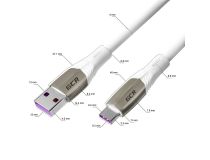 Greenconnect GCR-52504 Кабель 1.0m TypeC 60 W, 5A max, быстрая зарядка, белый TPE, корпус relief, белый ПВХ