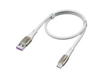 Greenconnect GCR-52504 Кабель 1.0m TypeC 60 W, 5A max, быстрая зарядка, белый TPE, корпус relief, белый ПВХ