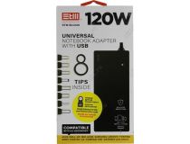 STM BLU120 блок питания (15-20V, 120W, USB)+8 сменных разъёмов питания