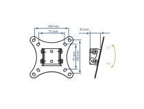 Kromax VEGA-6 Black наклонный кронштейн (VESA75-100, 20кг)