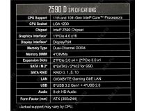 GIGABYTE Z590 D (RTL) LGA1200 Z590 3xPCI-E DP GbLAN SATA RAID ATX 4DDR4