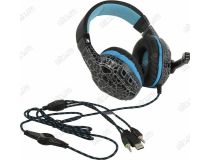 Наушники с микрофоном OKLICK HS-L400G  Black-Blue (шнур 1.8м) 359480 