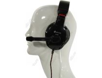 Наушники с микрофоном OKLICK HS-L320G Black-Red  (шнур 1.9м)  359482 