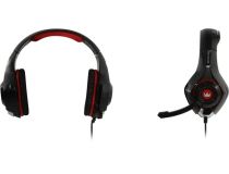 Наушники с микрофоном CROWN Micro CMGH-101T Black&Red (шнур 2.1м, с регулятором громкости)