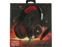 Наушники с микрофоном CROWN Micro CMGH-101T Black&Red (шнур 2.1м, с регулятором громкости)