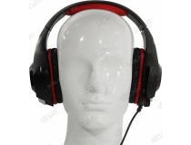 Наушники с микрофоном CROWN Micro CMGH-101T Black&Red (шнур 2.1м, с регулятором громкости)