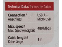 Hama 173891  Кабель USB AM-- micro-B 1м