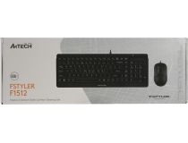 Клавиатура A4Tech Fstyler F1512 Black (Кл-ра, USB,+Мышь,3кн, Roll, USB)
