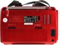 SVEN SRP-525 Red Радиоприёмник (3W, FM/AM/SW, USB, microSD, Li-Ion, фонарь)