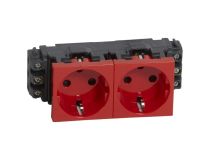 Legrand 77622 Mosaic Розетка 2х2К+З нем. ст., с блокировкой, винтовые зажимы