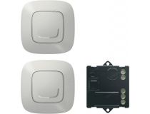 Legrand 752750 Пакет для упр. осв.c 2х мест. Микромодуль реле 300 Вт 240В + два умных беспров. 1-клав. выкл. Алюминий