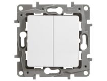 Legrand 672212 ETIKA Переключатель 2-клавишный, 10AX, бел.