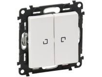 Legrand 752428 Valena LIFE Выключатель двухклавишный 10АХ 250В с подсветкой С лицевой панелью Белый (752428)