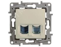 Legrand 672352 ETIKA Розетка телефонная+компьютерная RJ11+RJ45 категория 5 UTP слоновая кость (672352)