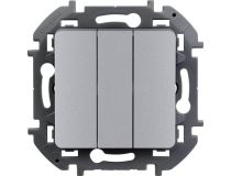 Legrand 673642 Выключатель трехклавишный INSPIRIA 10 AX 250 В~ алюминий (673642)