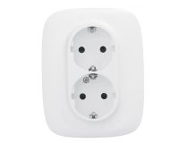 Legrand 753726 Valena ALLURE Розетка силовая двойная 2х2К+З 16А 250В с лицевой панелью со шторками безвинт зажимы белая