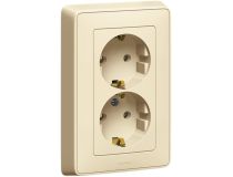 Legrand 773727 CARIVA Розетка двойная с заземлением бежевая (773727)