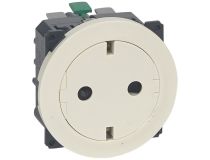 Legrand 067169 Celiane Розетка 2К+З с плоской лицевой панелью немецкий стандарт безвинтовые зажимы слоновая кость