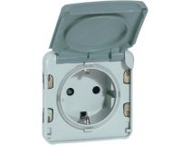 Legrand 069570 PLEXO Розетка с заземлением серая IP55 (69570) (069570)