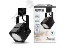 GAUSS TR009 Светильник трековый однофазный ДПО под лампу GU10 IP20 черный 60х145 мм куб 220 В Track Gauss (TR009)