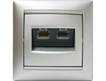Legrand 770231 VALENA Розетка компьютерная 2хRJ45 UTP алюминий (770231)